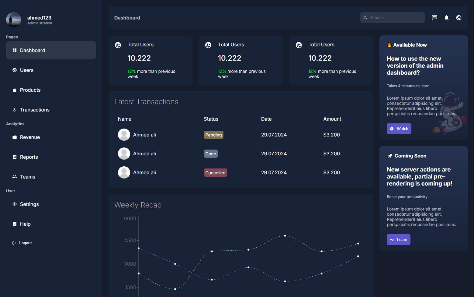 Admin Dashboard